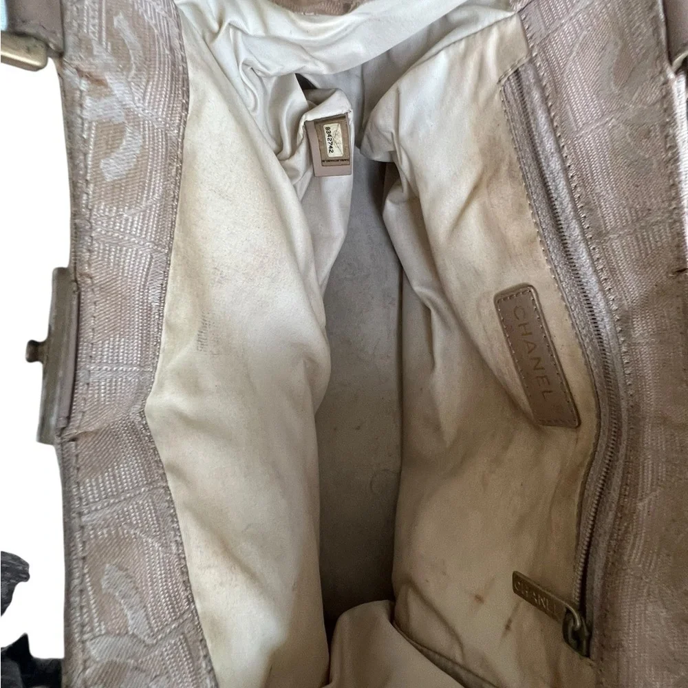CHANEL Cream Canvas Travel Line